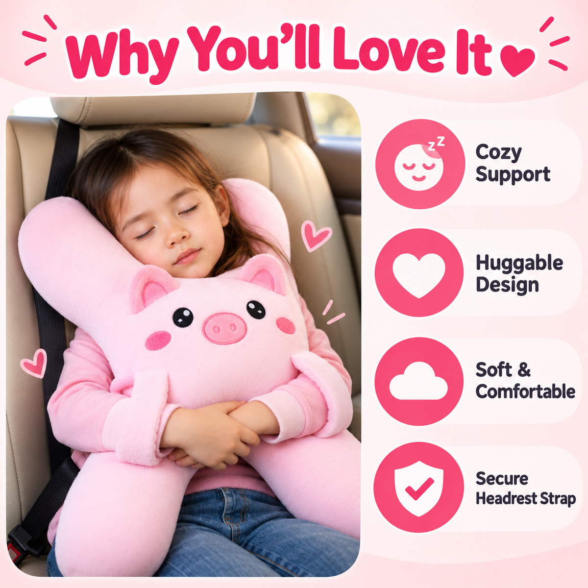 🚗🎁 Holiday Road Trip Special | Kids’ Plush Car Travel Pillow – Save 49%