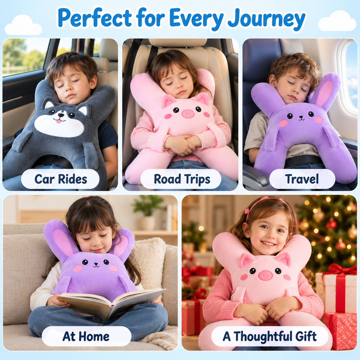 🚗🎁 Holiday Road Trip Special | Kids’ Plush Car Travel Pillow – Save 49%