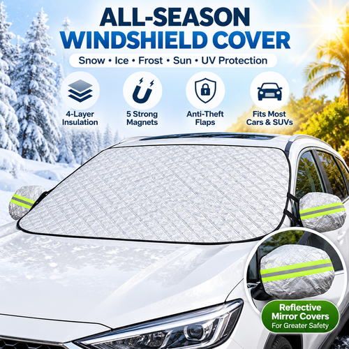 ❄️🚗 Winter Prep Special | 4-Layer Magnetic Windshield Snow Cover – Bundle & Save