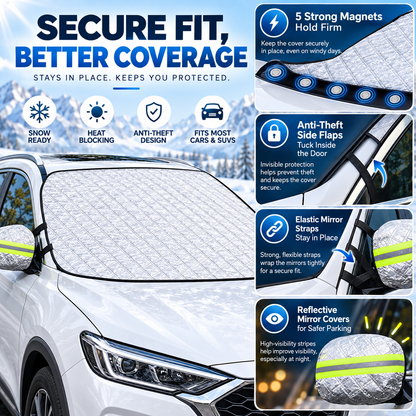 ❄️🚗 Winter Prep Special | 4-Layer Magnetic Windshield Snow Cover – Bundle & Save