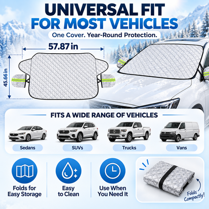❄️🚗 Winter Prep Special | 4-Layer Magnetic Windshield Snow Cover – Bundle & Save