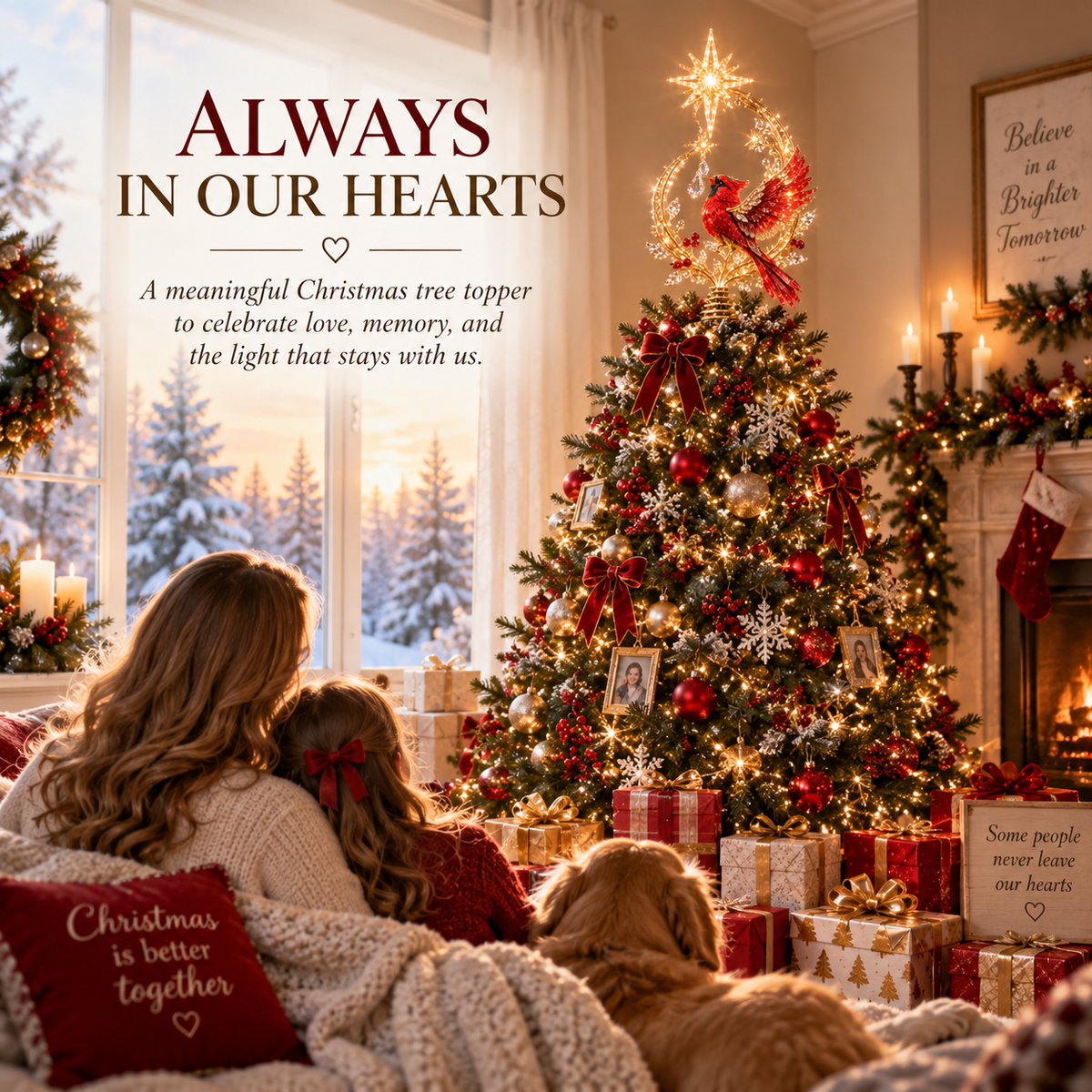 ✨ Holiday Special | Cardinal Heaven’s Light Tree Topper – A Radiant Symbol of Love & Christmas Memory