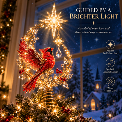 ✨ Holiday Special | Cardinal Heaven’s Light Tree Topper – A Radiant Symbol of Love & Christmas Memory