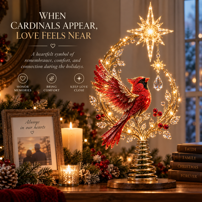 ✨ Holiday Special | Cardinal Heaven’s Light Tree Topper – A Radiant Symbol of Love & Christmas Memory