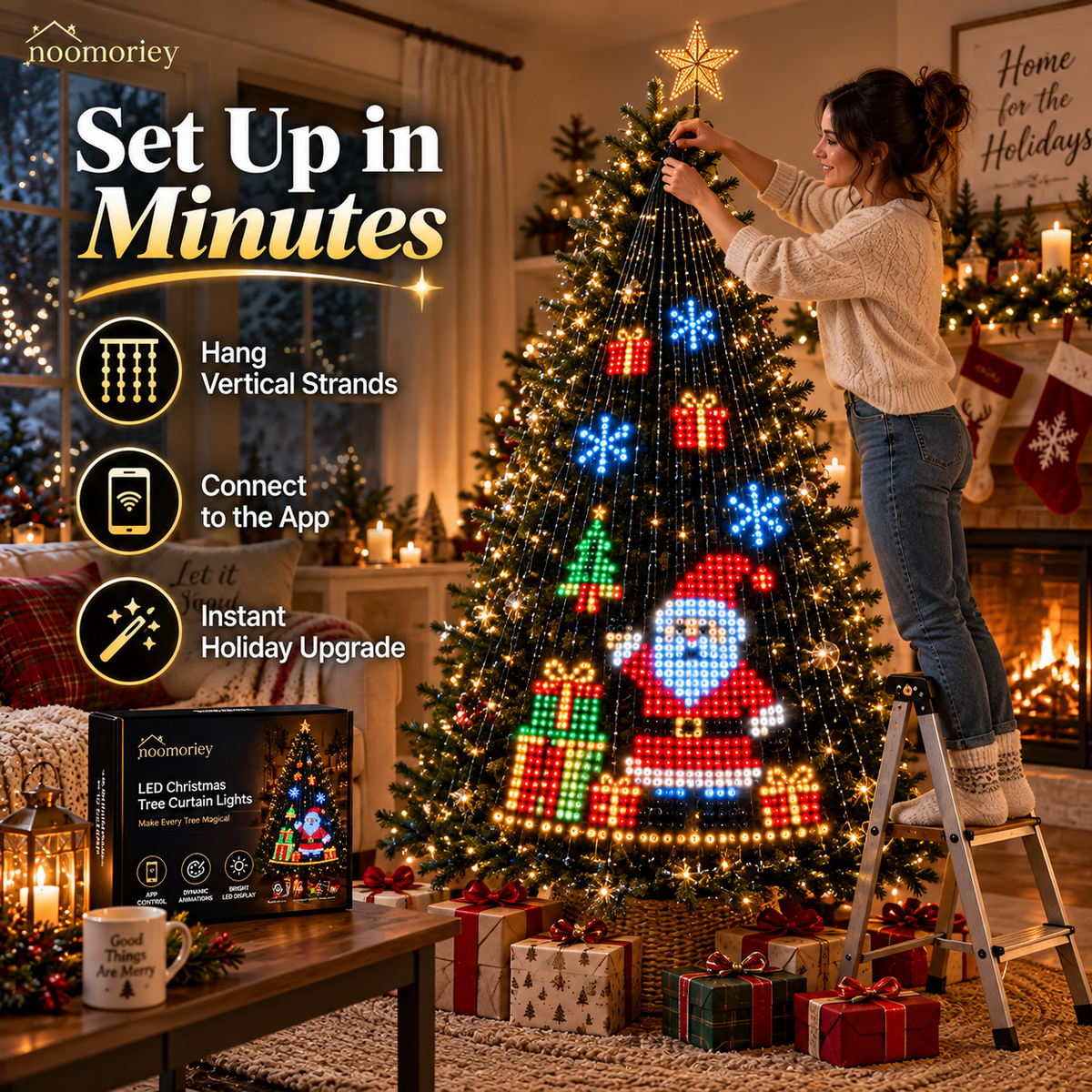 🎄✨LuminaTree™ Pro - Smart DIY App-Controlled LED Christmas Tree Lights with Custom Holiday Patterns