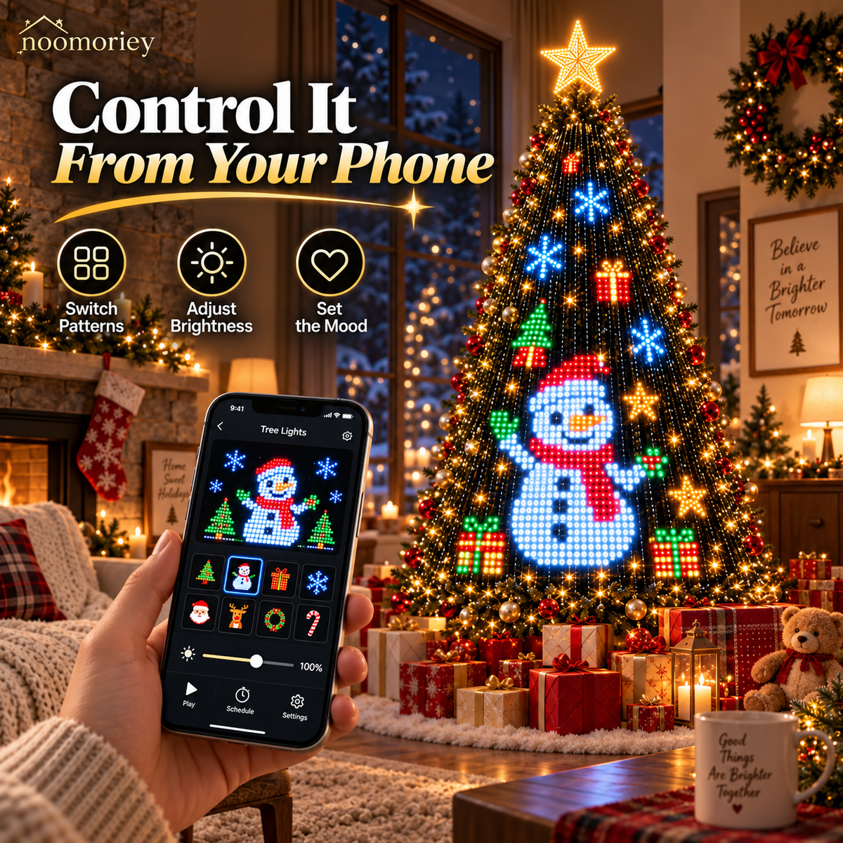 🎄✨LuminaTree™ Pro - Smart DIY App-Controlled LED Christmas Tree Lights with Custom Holiday Patterns