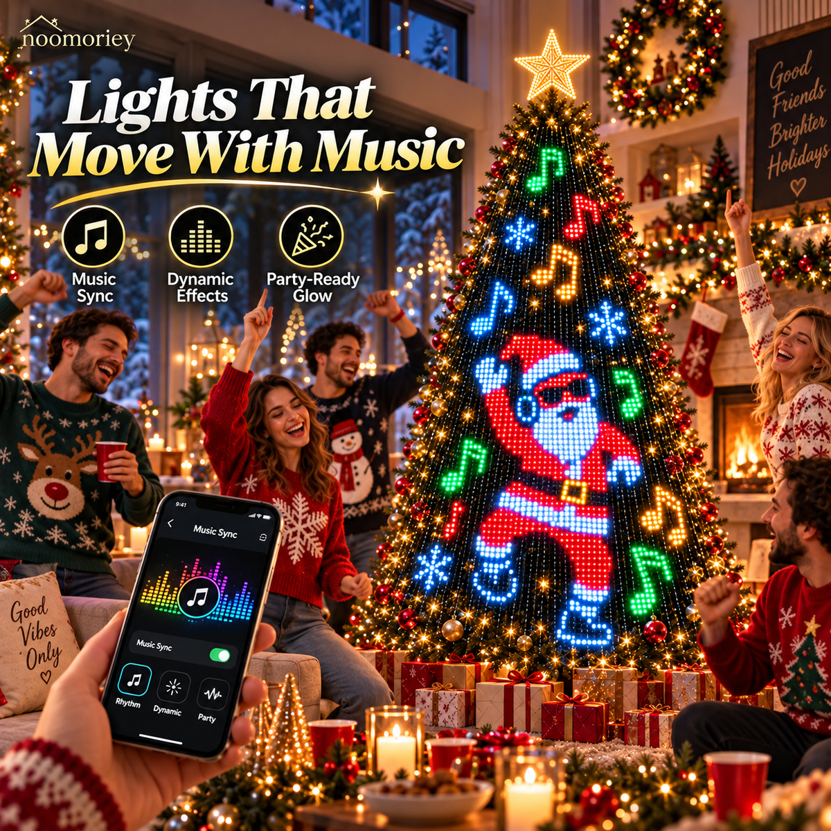 🎄✨LuminaTree™ Pro - Smart DIY App-Controlled LED Christmas Tree Lights with Custom Holiday Patterns