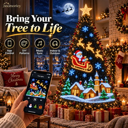 🎄✨LuminaTree™ Pro - Smart DIY App-Controlled LED Christmas Tree Lights with Custom Holiday Patterns