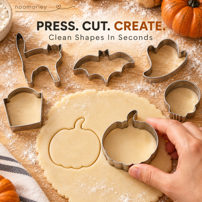 6 PCS Christmas & Halloween Stainless Steel Cookie Cutters – DIY Baking Mold Set