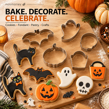 6 PCS Christmas & Halloween Stainless Steel Cookie Cutters – DIY Baking Mold Set