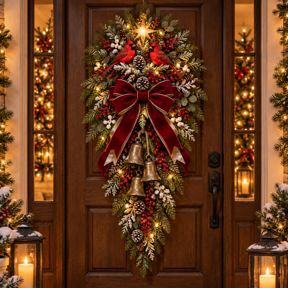 🐦✝️Cardinal Memorial™ Christmas Door Swag
