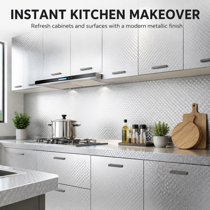 Stainless Steel Kitchen Oil-Proof Adhesive Wallpaper Roll