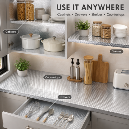 Stainless Steel Kitchen Oil-Proof Adhesive Wallpaper Roll