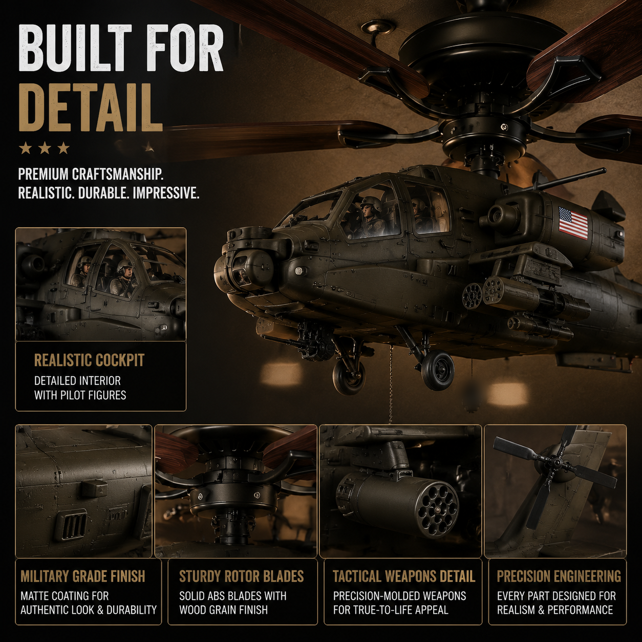 🔥 LAST DAY 61% OFF 🚁 Helicopter Ceiling Fan – Turn Your Ceiling Into A Flying Display