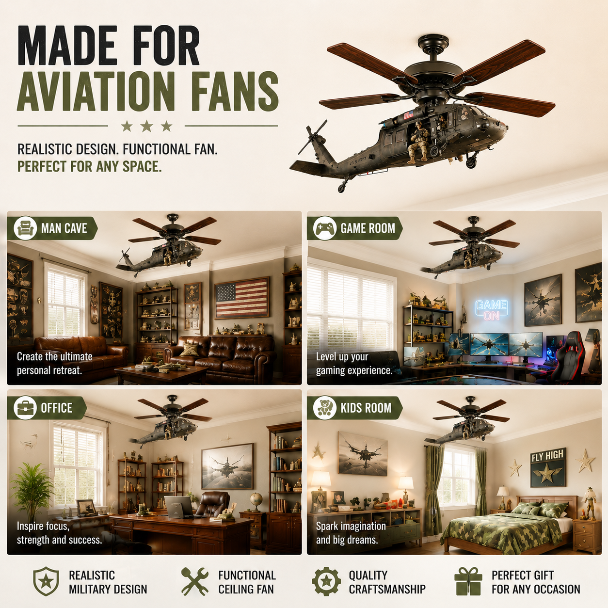 🔥 LAST DAY 61% OFF 🚁 Helicopter Ceiling Fan – Turn Your Ceiling Into A Flying Display