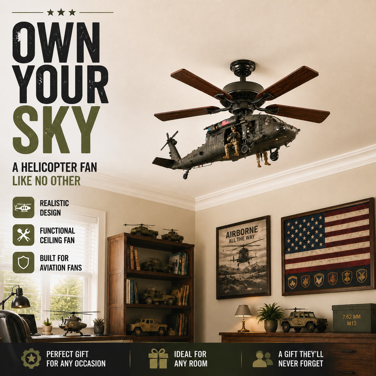 🔥 LAST DAY 61% OFF 🚁 Helicopter Ceiling Fan – Turn Your Ceiling Into A Flying Display