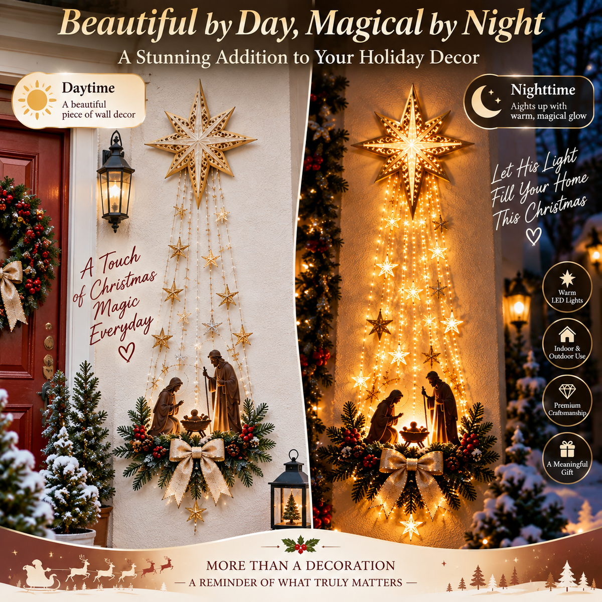 ✝️ "Bethlehem Star of Faith™" — Light-Up Nativity Scene Wall Decor