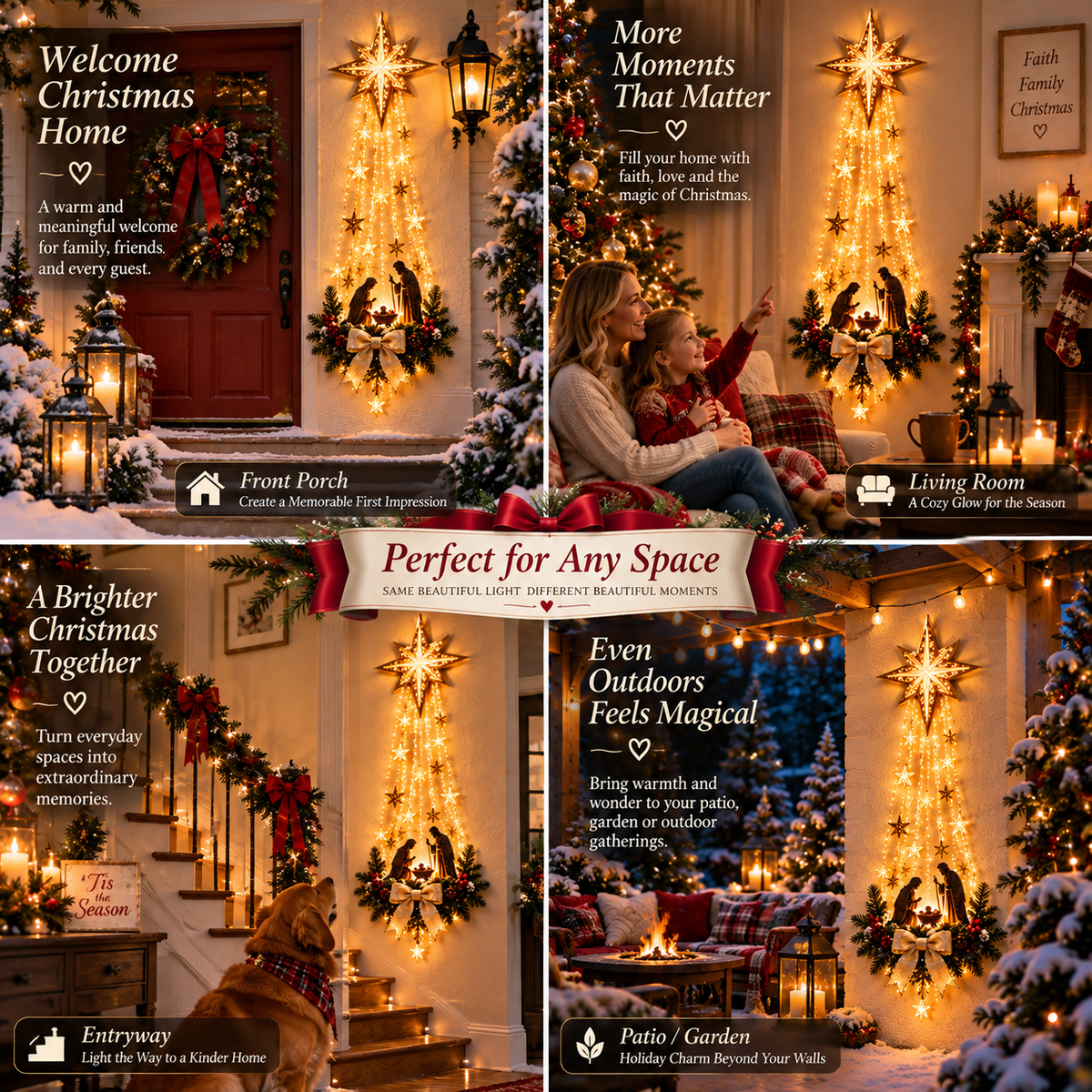 ✝️ "Bethlehem Star of Faith™" — Light-Up Nativity Scene Wall Decor