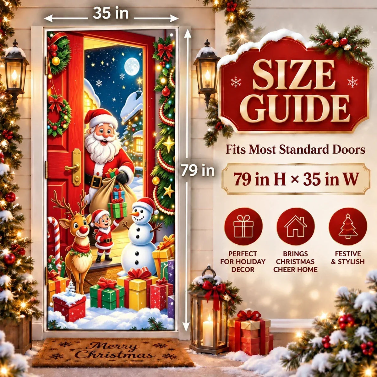 ✨Give Your Front Door a Christmas Makeover – 7 Festive Designs