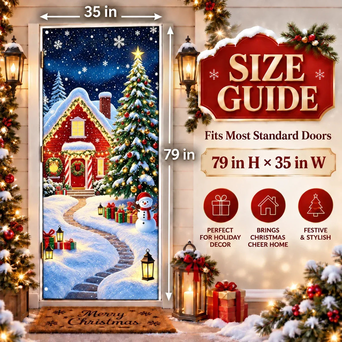 ✨Give Your Front Door a Christmas Makeover – 7 Festive Designs