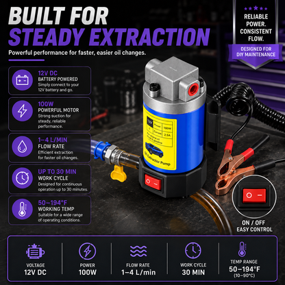 💪Fall Sale 50% OFF🔥 | 12V Portable Oil Extractor Pump – Easier DIY Oil Changes
