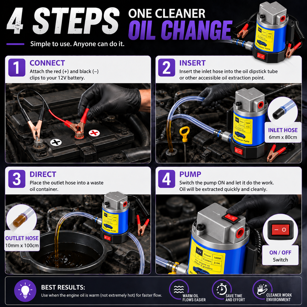 💪Fall Sale 50% OFF🔥 | 12V Portable Oil Extractor Pump – Easier DIY Oil Changes