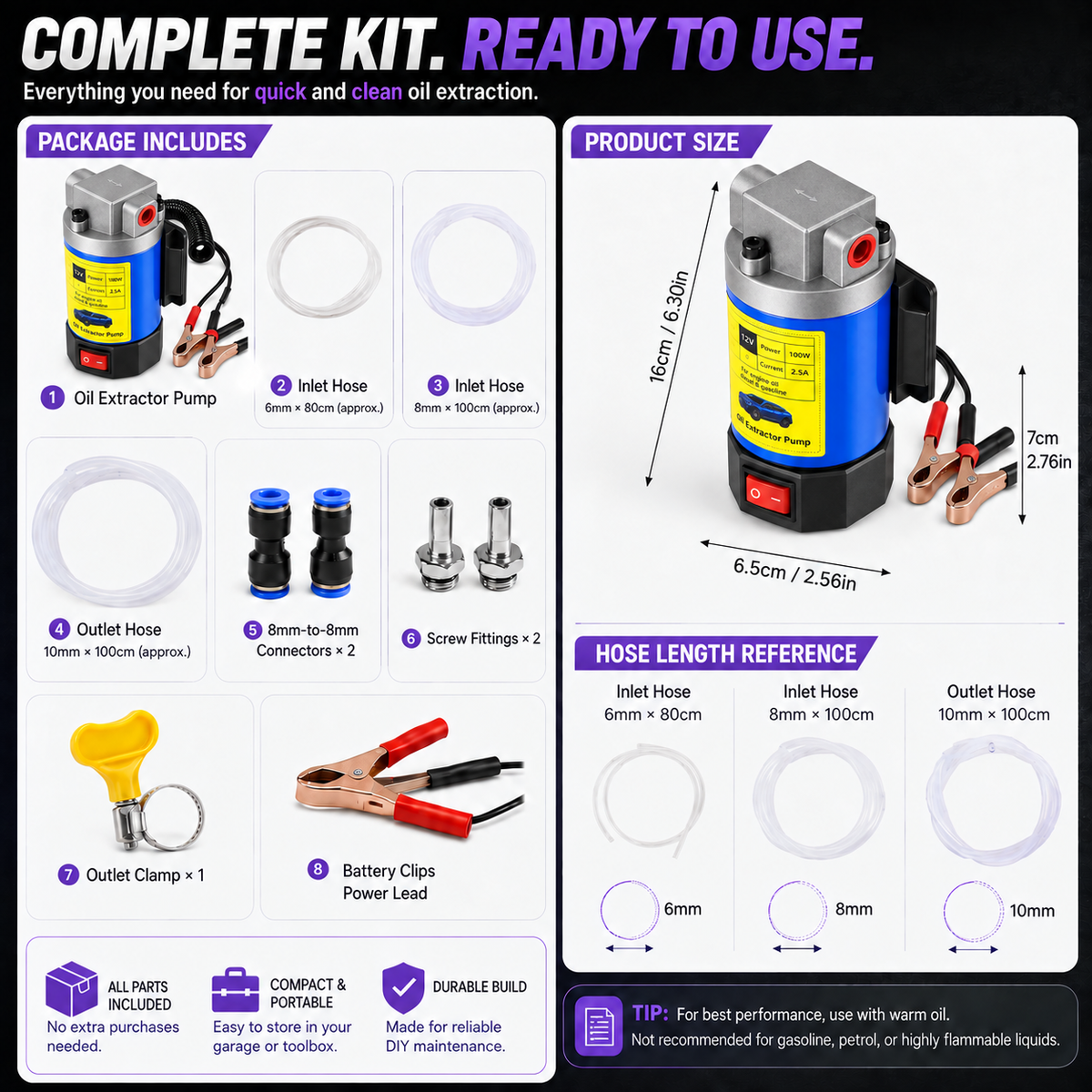 💪Fall Sale 50% OFF🔥 | 12V Portable Oil Extractor Pump – Easier DIY Oil Changes
