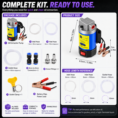 💪Fall Sale 50% OFF🔥 | 12V Portable Oil Extractor Pump – Easier DIY Oil Changes