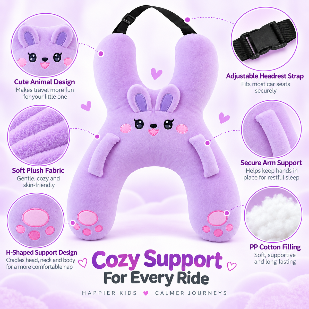 🚗🎁 Holiday Road Trip Special | Kids’ Plush Car Travel Pillow – Save 49%