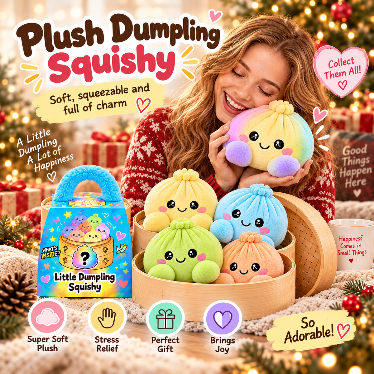 🥟 Plush Dumpling Squishy – Soft, Squeezable & Adorably Plush