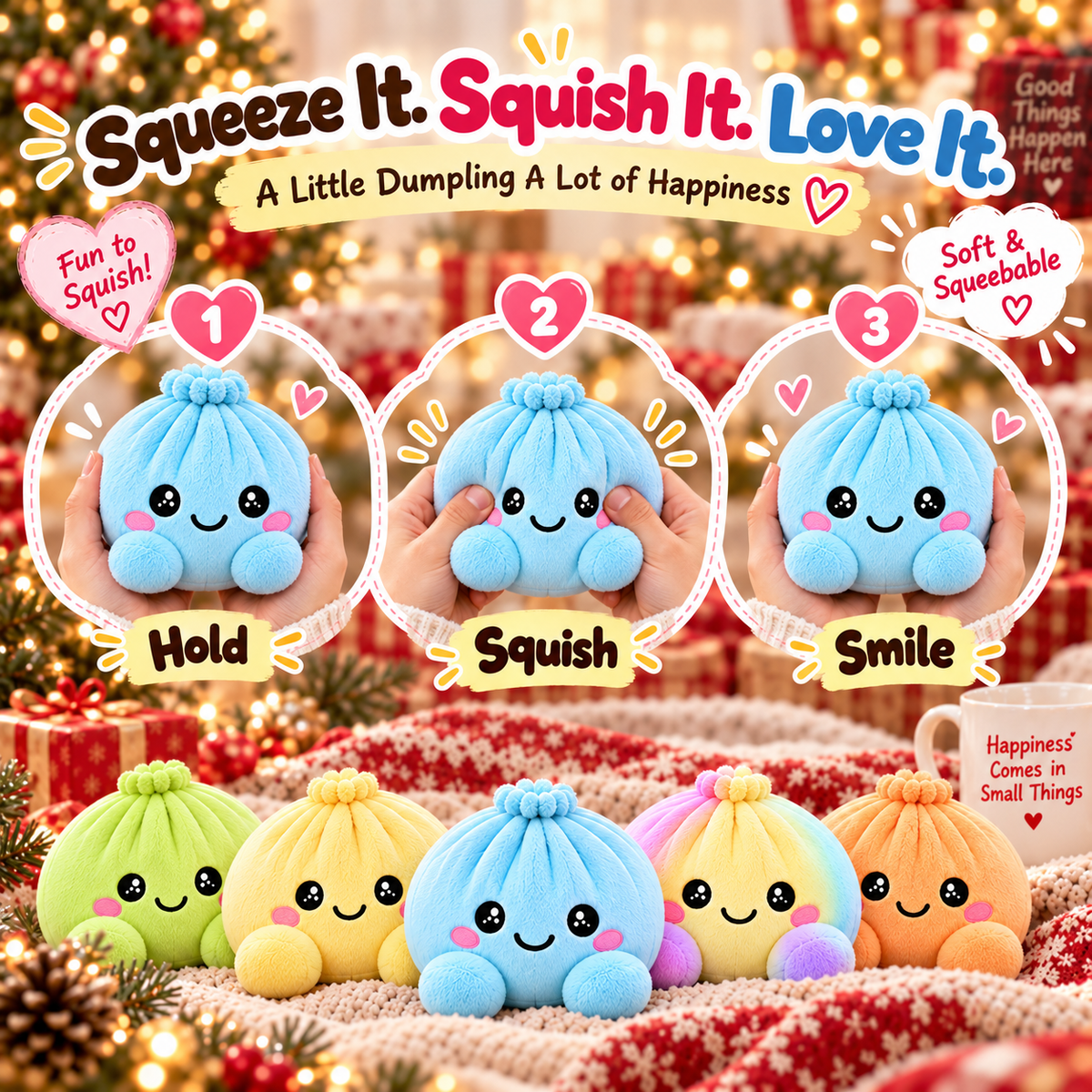 🥟 Plush Dumpling Squishy – Soft, Squeezable & Adorably Plush