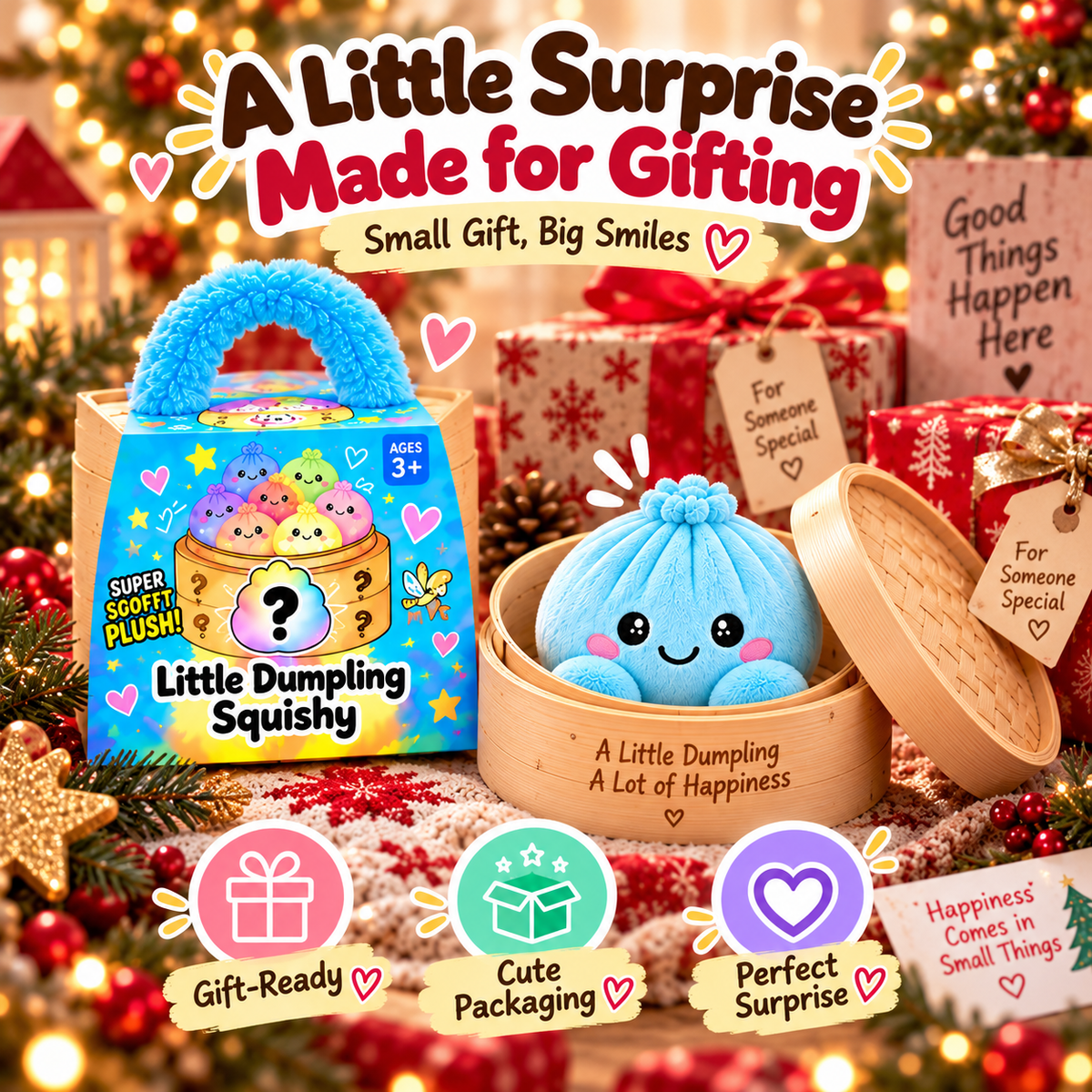 🥟 Plush Dumpling Squishy – Soft, Squeezable & Adorably Plush