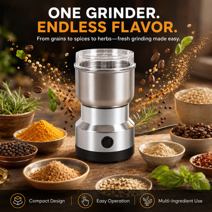 ⏳Last Day 49% OFF 🌿 Stainless Steel Dry Ingredient Grinder ✨ Spices, Grains & Coffee