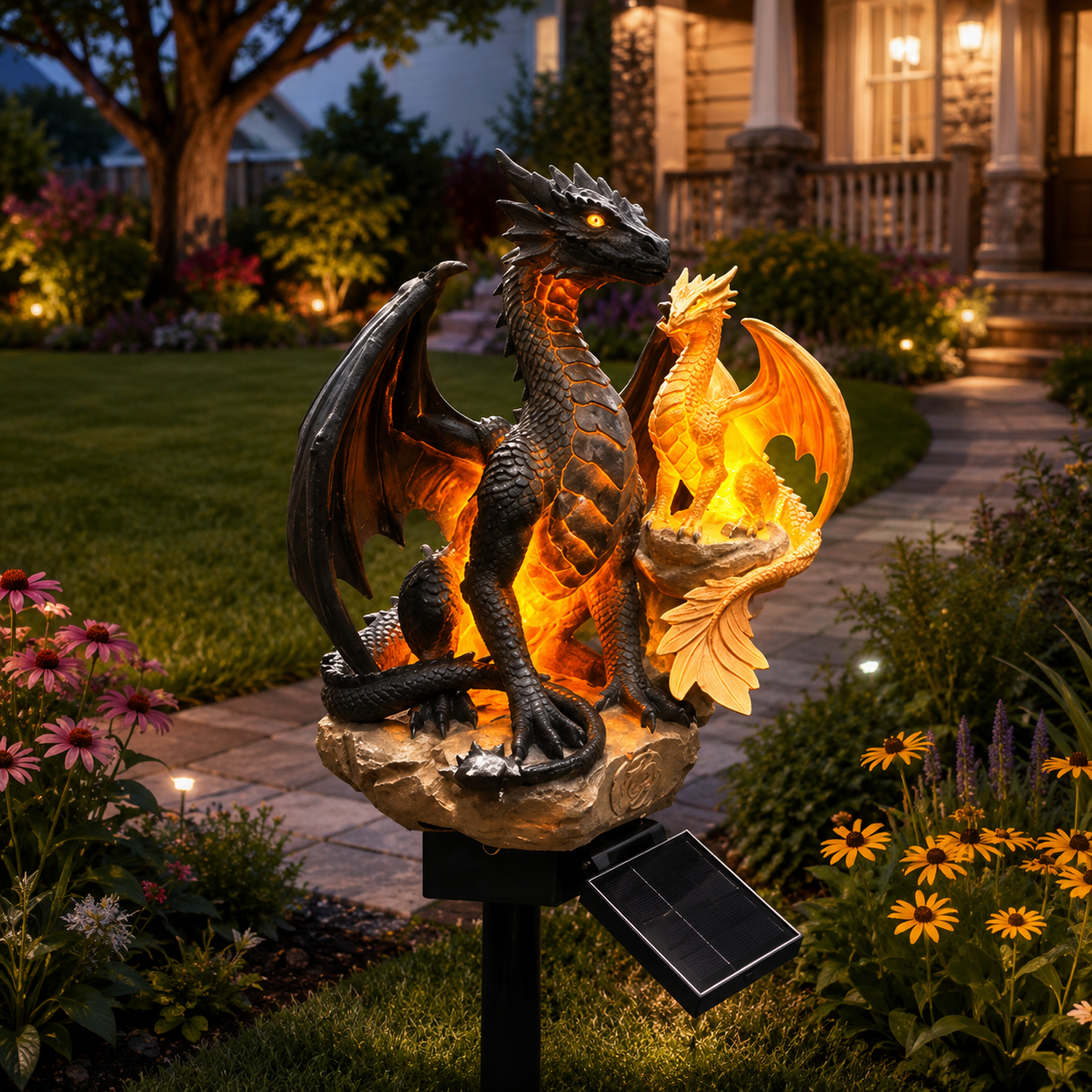 💜🔥 50% OFF – Amethyst Crystal Dragon Solar Garden Light 🐉