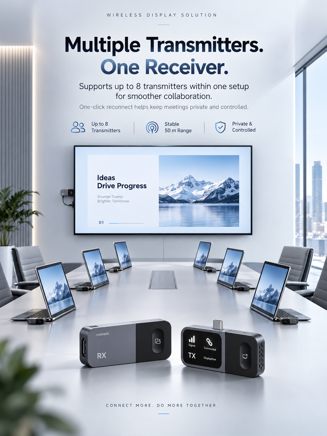 📺 Wireless HDMI Display Adapter Kit – Plug & Play USB-C Transmitter and HDMI Receiver for Cable-Free Screen Mirroring, 1080P Video Projection for Laptops, TVs, Monitors & Projectors