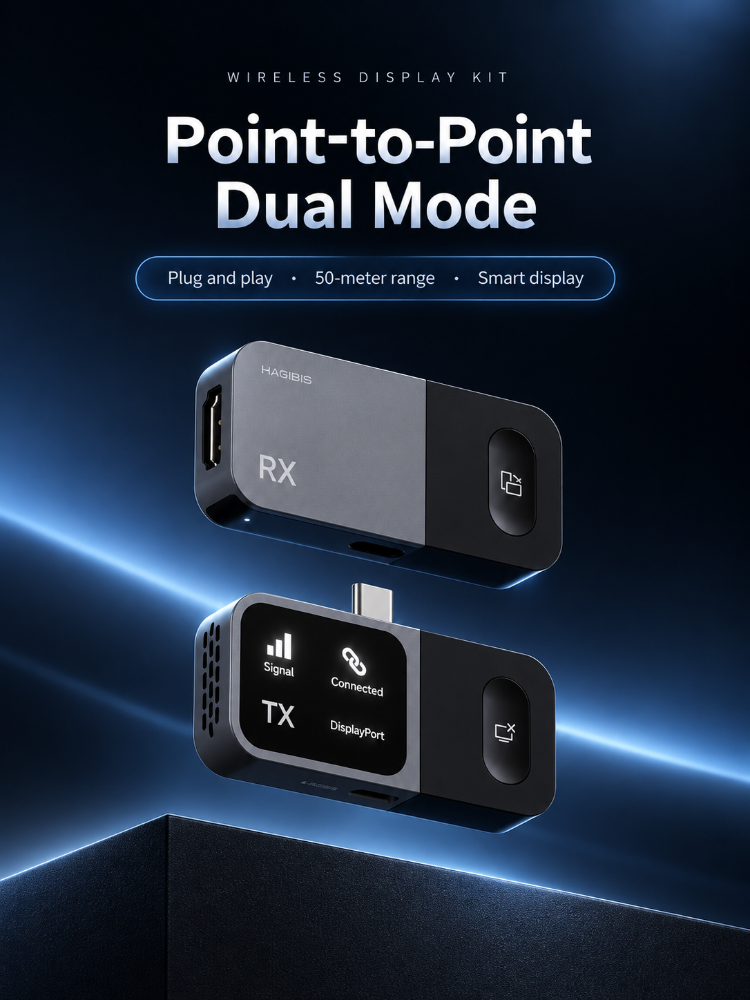 📺 Wireless HDMI Display Adapter Kit – Plug & Play USB-C Transmitter and HDMI Receiver for Cable-Free Screen Mirroring, 1080P Video Projection for Laptops, TVs, Monitors & Projectors