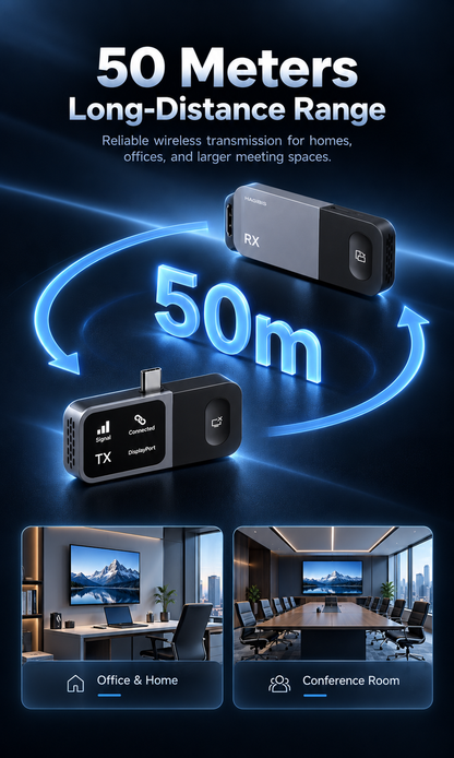 📺 Wireless HDMI Display Adapter Kit – Plug & Play USB-C Transmitter and HDMI Receiver for Cable-Free Screen Mirroring, 1080P Video Projection for Laptops, TVs, Monitors & Projectors