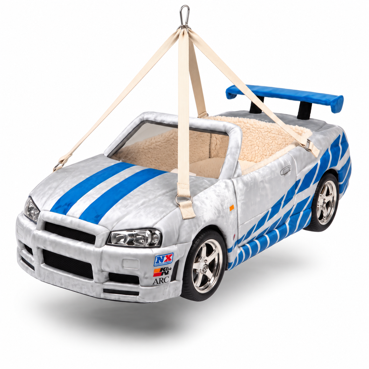 🐱Hanging JDM Car Cat Bed – Cozy Sherpa-Lined Suspended Hammock🐾