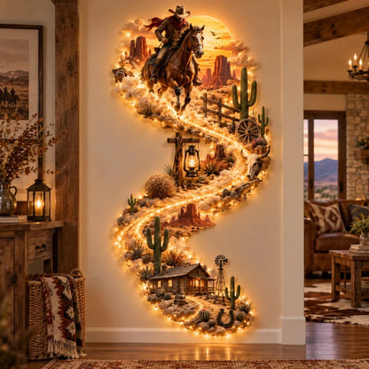 🤠 Holiday Special | Lighted Western Cowboy Wall Art – 50% OFF + FREE SHIPPING