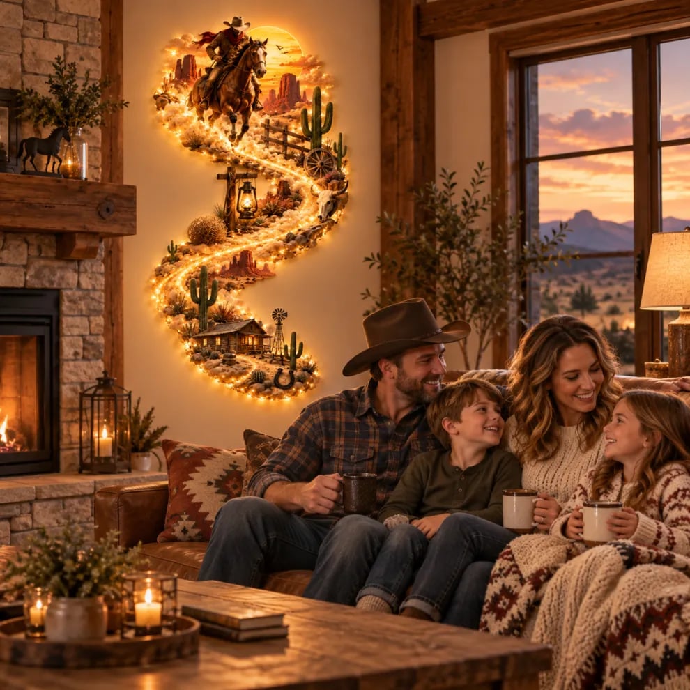 🤠 Holiday Special | Lighted Western Cowboy Wall Art – 50% OFF + FREE SHIPPING