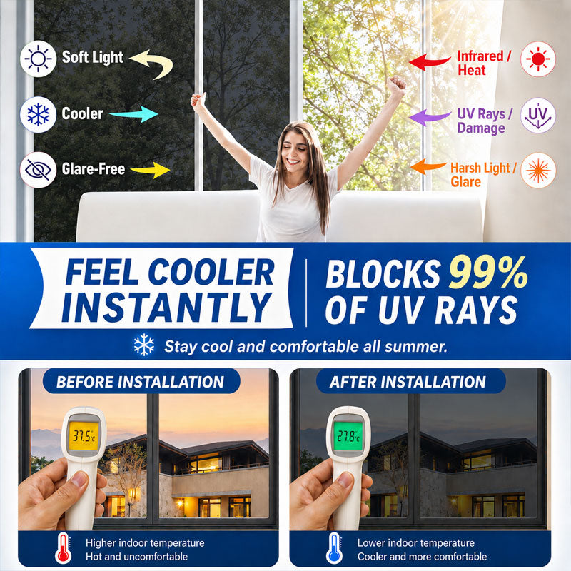🔥 50% OFF – One-Way Mirror Window Film ☀️ | Heat Control & UV Protection