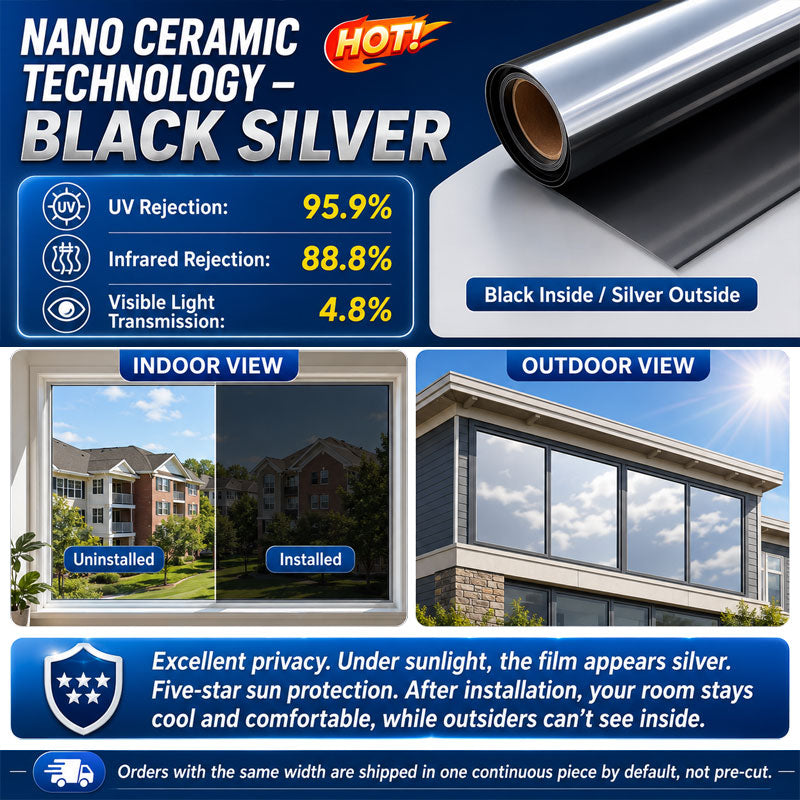 🔥 50% OFF – One-Way Mirror Window Film ☀️ | Heat Control & UV Protection