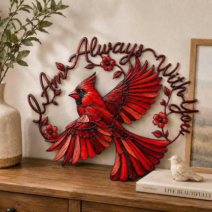 🔥 Limited-Time 50% OFF ❤️ Cardinal Metal Wall Art – “I Am Always With You” Memorial Gift