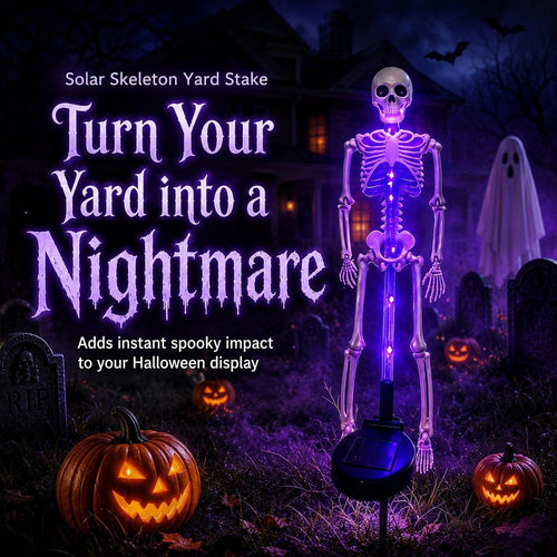 🔥 50% OFF + Buy 2 Get Free Shipping 💀 Solar Skull Garden Stake Light