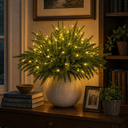 🎄 Holiday Home Special | Enchanted Evergreen Pine Set with Warm Lights – Save 44%