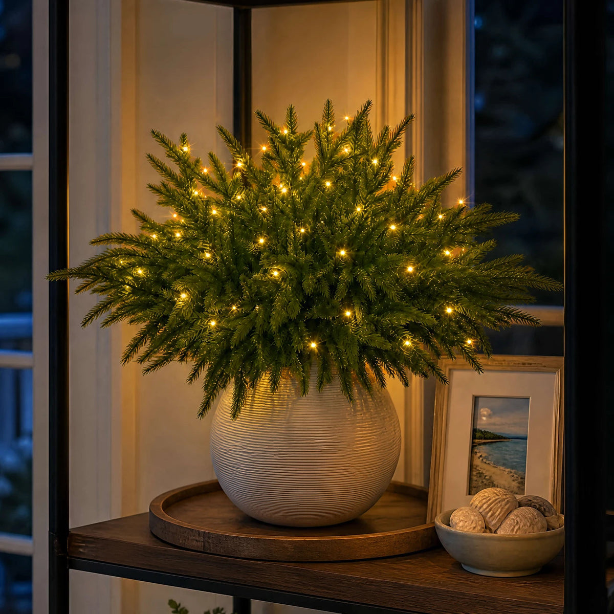 🎄 Holiday Home Special | Enchanted Evergreen Pine Set with Warm Lights – Save 44%