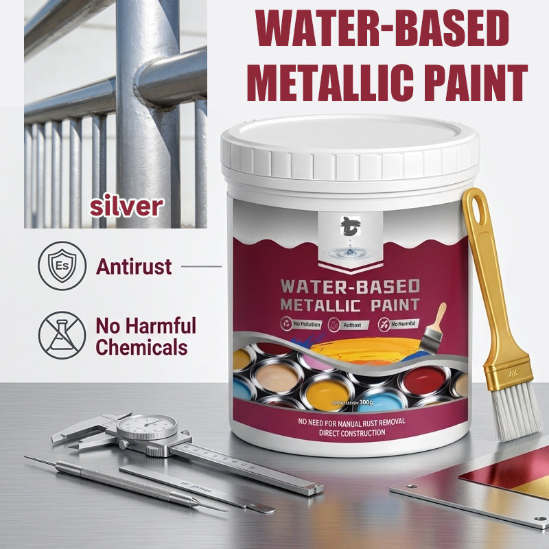 ⏳Time-Limited Special⏰Rust Converter Metallic Paint – One coat stops rust, no sanding, no fumes. Dries to a sleek metal finish. Perfect for garden tools & gates. 🔨🛡️