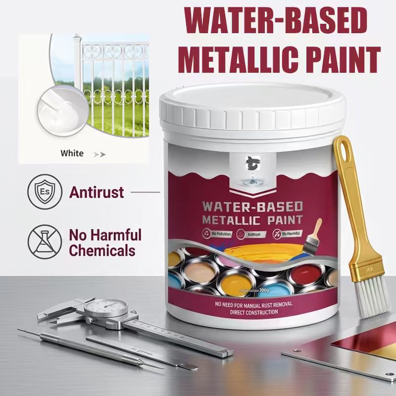 ⏳Time-Limited Special⏰Rust Converter Metallic Paint – One coat stops rust, no sanding, no fumes. Dries to a sleek metal finish. Perfect for garden tools & gates. 🔨🛡️