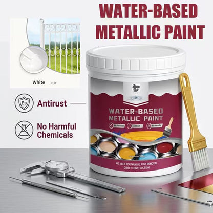 ⏳Time-Limited Special⏰Rust Converter Metallic Paint – One coat stops rust, no sanding, no fumes. Dries to a sleek metal finish. Perfect for garden tools & gates. 🔨🛡️