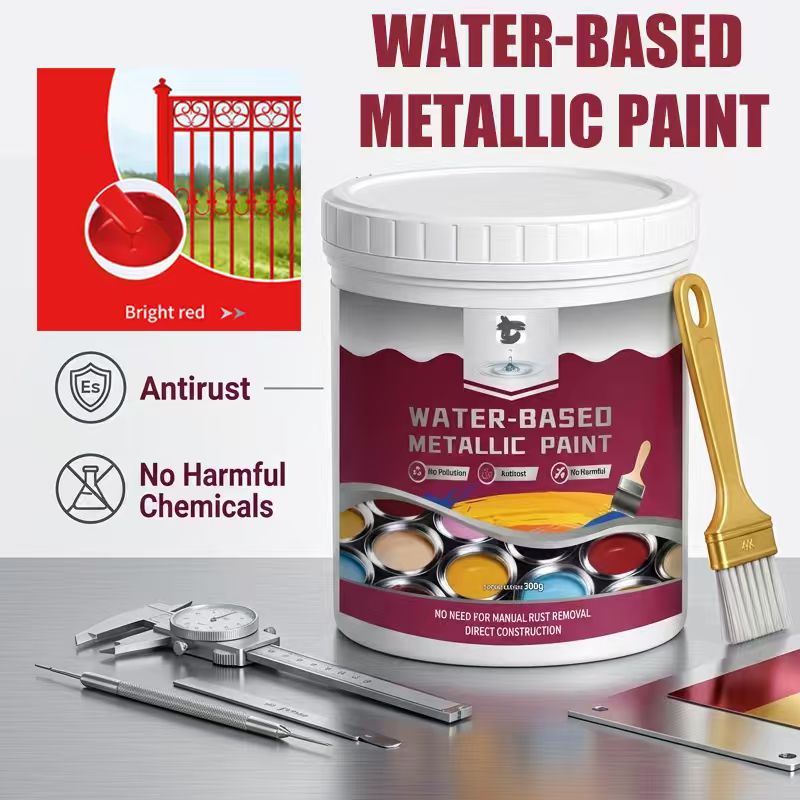 ⏳Time-Limited Special⏰Rust Converter Metallic Paint – One coat stops rust, no sanding, no fumes. Dries to a sleek metal finish. Perfect for garden tools & gates. 🔨🛡️